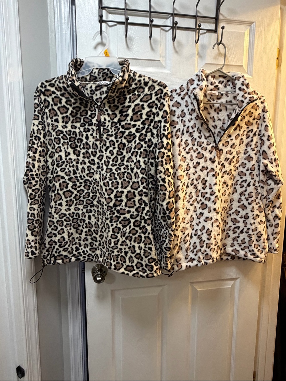 Pulse Leopard Print Fleece Top in Black and Tan